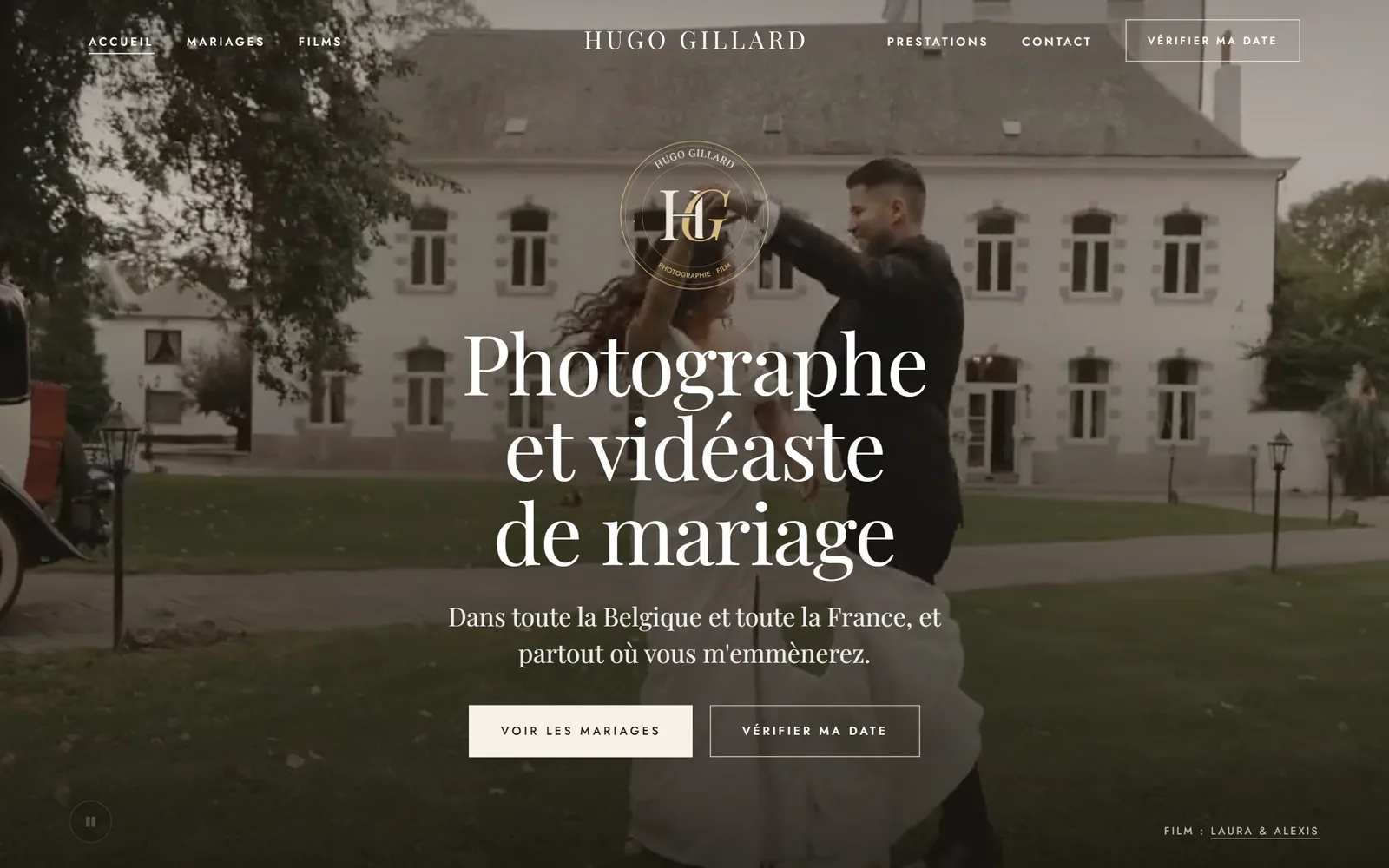 Page d'accueil du site Hugo Gillard