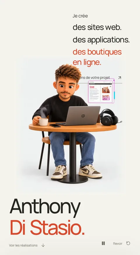 Site de Anthony Di Stasio sur téléphone