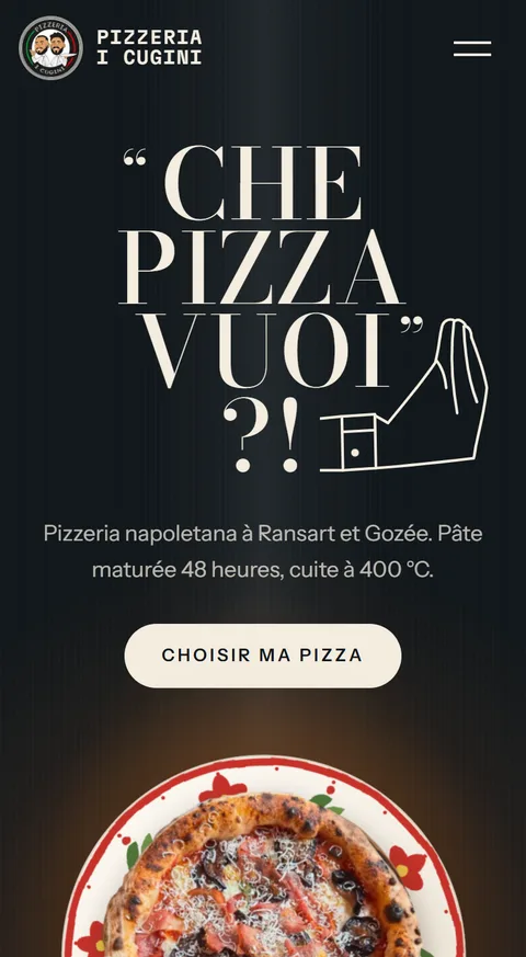 Site de Pizzeria I Cugini sur téléphone